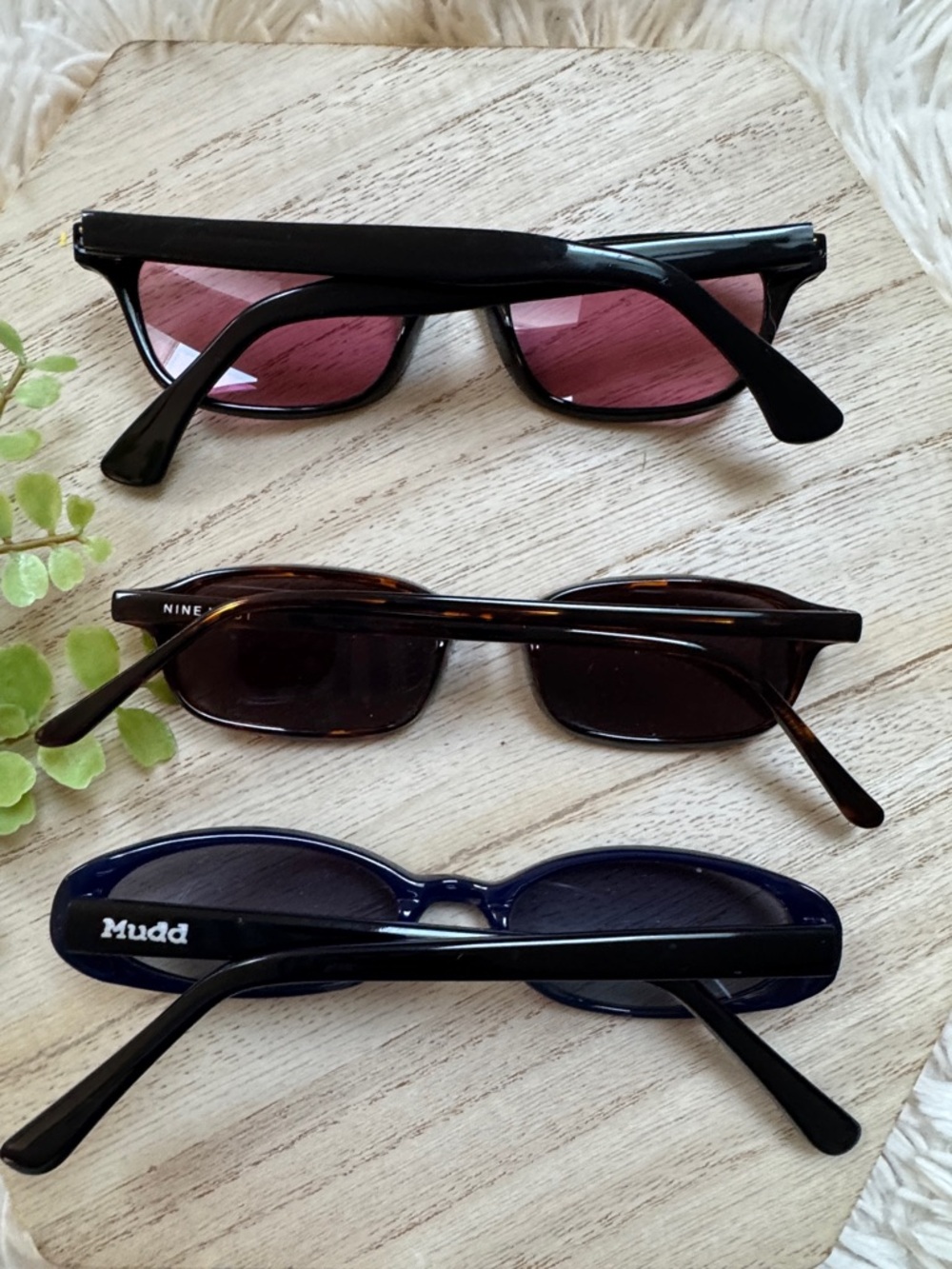 Mudd & Nine West Slim Sunglasses Set of 3 💗 Pink, Brown & Blue Lenses - Picture 4 of 13